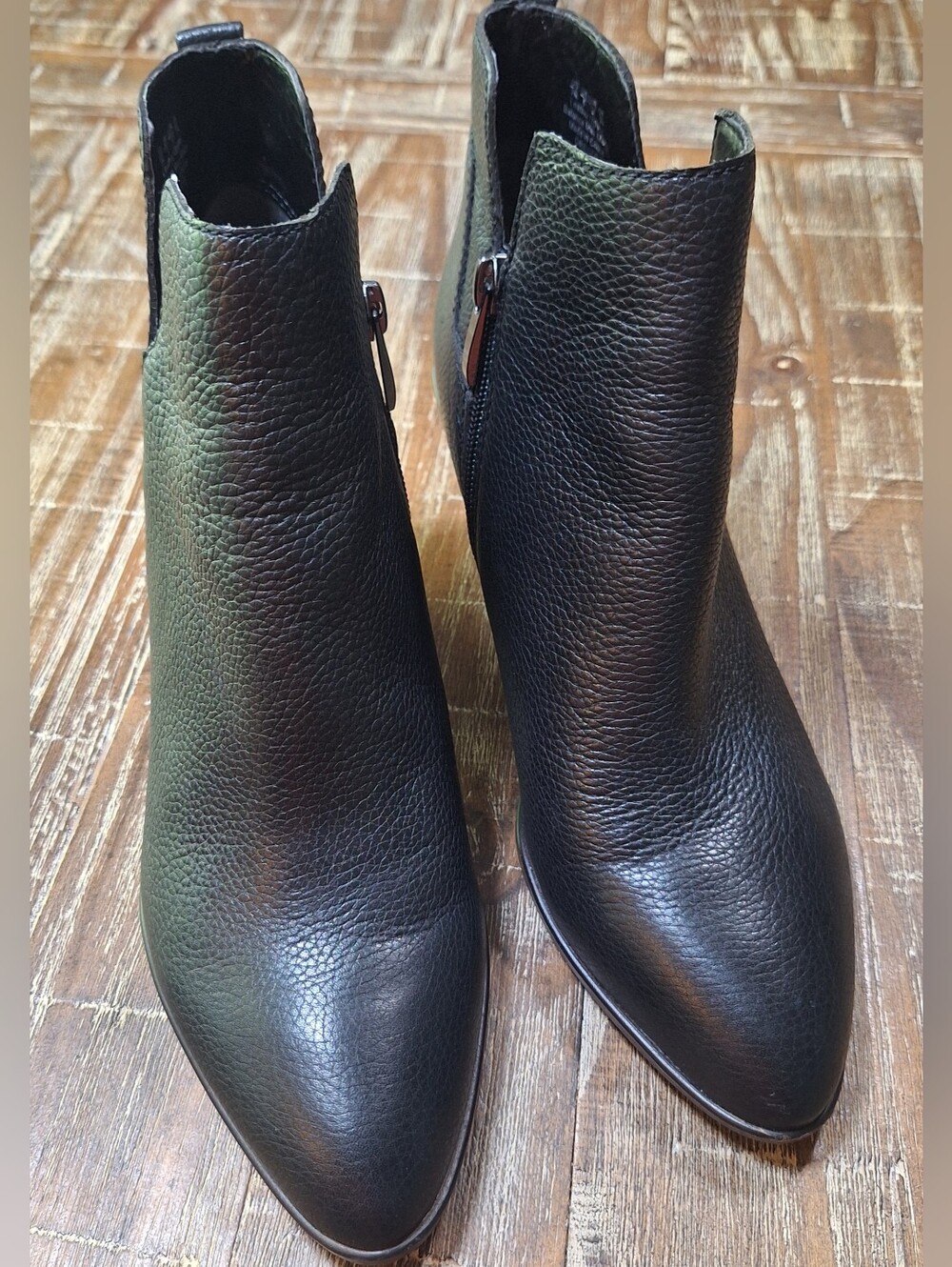 Franco Sarto Women's Black Leather Boots Size 7 M Side Zip Bootie